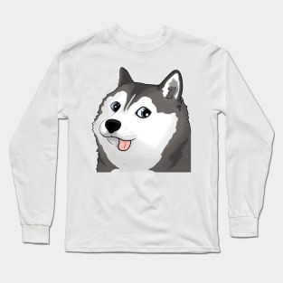 siberian husky doge / moonmoon meme Long Sleeve T-Shirt